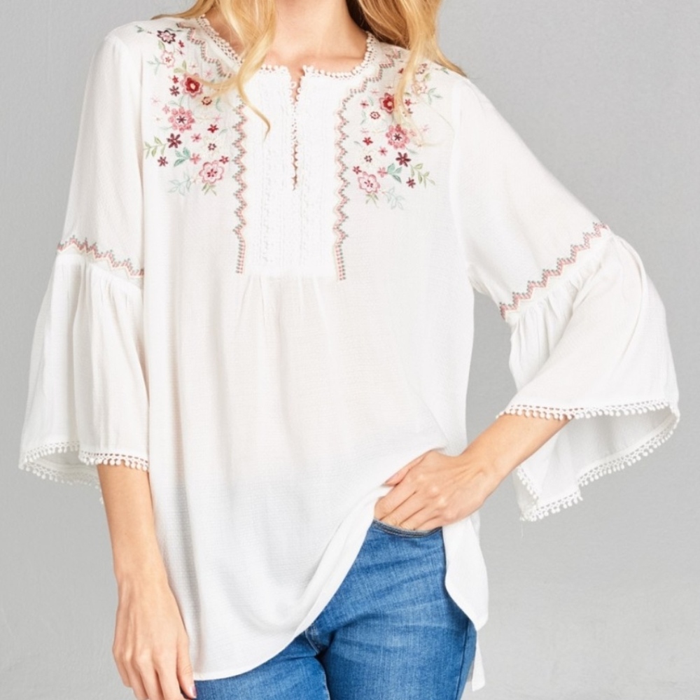 White embroided Blouse